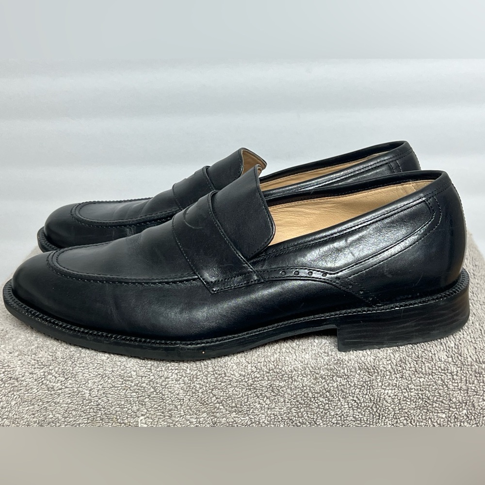 Johnston & Murphy 20-6621 Signature Series Black Leather Apron Toe Loafer 11 M